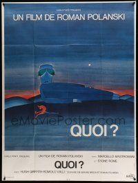 9z994 WHAT French 1p '72 Roman Polanski, great surreal art by Jean-Michel Folon!