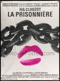 9z998 WOMAN IN CHAINS French 1p '68 Henri Clouzot's La Prisonniere, Excoffon art of lips & chain!