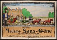 9z638 MADAME SANS GENE French 2p '41 art of Arletty in horse-drawn carriage by Georges Dastor!
