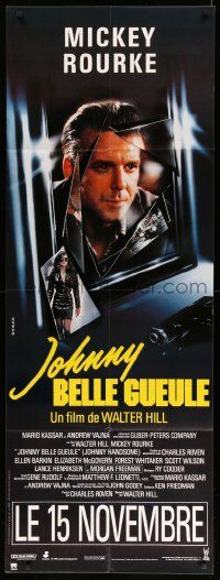 9z663 JOHNNY HANDSOME French door panel '89 Mickey Rourke, Ellen Barkin, directed by Walter Hill!