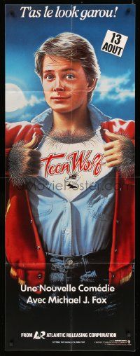 9z670 TEEN WOLF French door panel '86 great art of teenage werewolf Michael J. Fox by L. Cowell!