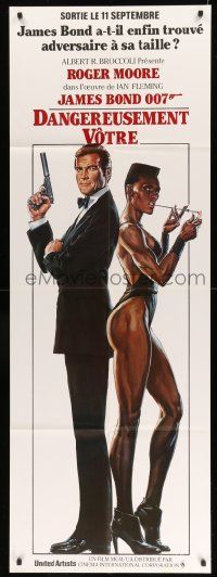 9z671 VIEW TO A KILL French door panel '85 art of Roger Moore as James Bond & Grace Jones by Goozee