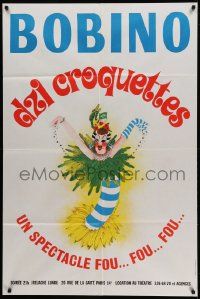 9z675 BOBINO French 31x47 '70s great Tovar cartoon art of Brazilian dancer with fruit basket hat!