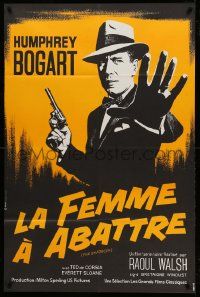 9z690 ENFORCER French 30x46 R81 different art of Humphrey Bogart with gun in hand by Xarrie!