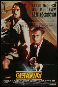 9z693 GETAWAY French 31x46 R90s great color image of Steve McQueen & Ali McGraw, Sam Peckinpah!