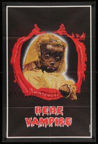 9z694 GRAVE OF THE VAMPIRE teaser French 31x46 R1980s wild Jean Simon art of baby vampire monster!