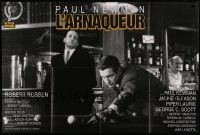 9z697 HUSTLER French 32x47 R90s different image of pool pro Paul Newman & George C. Scott!