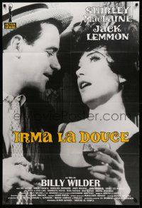 9z700 IRMA LA DOUCE French 31x47 R98 Billy Wilder, great c/u of Shirley MacLaine & Jack Lemmon!