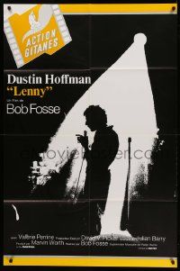 9z703 LENNY French 32x48 R90s cool image of Dustin Hoffman as comedian Lenny Bruce at microphone!