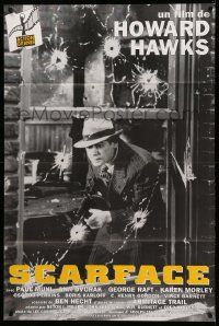 9z720 SCARFACE French 32x47 R90s Howard Hawks, cool different image of gangster Paul Muni!