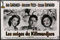 9z723 SNOWS OF KILIMANJARO French 31x46 R90s Gregory Peck, Susan Hayward & Ava Gardner in Africa!