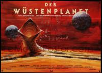 9z118 DUNE German 2p 84 David Lynch sci-fi, different horizontal sandworm artwork by John Berkey!