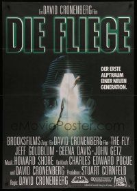 9z129 FLY German 33x47 '86 David Cronenberg, Jeff Goldblum, cool sci-fi art by Mahon!