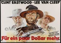 9z130 FOR A FEW DOLLARS MORE German 33x47 R78 different Casaro art of Eastwood, Kinski & Van Cleef