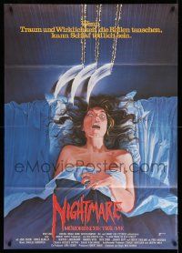 9z134 NIGHTMARE ON ELM STREET German 33x47 '85 Wes Craven, different horror art by Lutz Rohrbach!