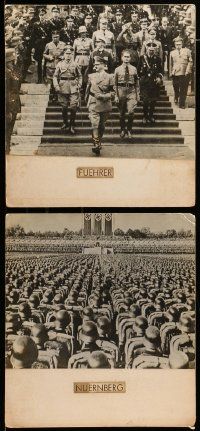 9z140 NUREMBERG RALLY 2 German 13x14 news photos '30s scary images of Hitler & thousands of Nazis!