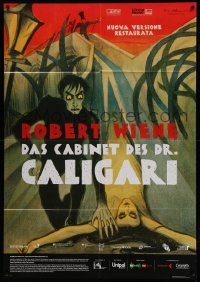 9z276 CABINET OF DR CALIGARI Italian 1p R14 early German silent restored, wonderful different art!