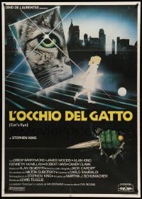 9z279 CAT'S EYE Italian 1p '85 Stephen King, Drew Barrymore, cool different artwork by Enzo Sciotti!