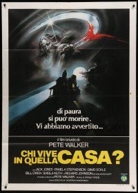 9z287 COMEBACK Italian 1p '79 cool art of creepy ghoul with bloody sickle over haunted house!