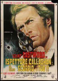 9z308 DIRTY HARRY Italian 1p '72 different art of Clint Eastwood pointing gun, Don Siegel