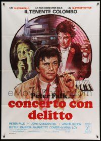 9z319 ETUDE IN BLACK Italian 1p '78 cool art of Peter Falk as Detective Columbo & John Cassavetes!