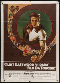 9z320 EVERY WHICH WAY BUT LOOSE Italian 1p '79 Bob Peak art of Clint Eastwood & Clyde orangutan!