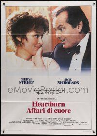 9z347 HEARTBURN Italian 1p '86 close up of Jack Nicholson & Meryl Streep, directed by Mike Nichols!