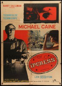 9z363 IPCRESS FILE Italian 1p '67 cool different image of Michael Caine with gun!