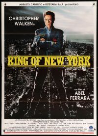9z369 KING OF NEW YORK Italian 1p '91 Casaro art of Christopher Walken, directed by Abel Ferrara!