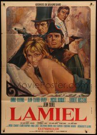 9z373 LAMIEL Italian 1p '67 Tarantelli art of sexy Anna Karina, Jean-Claude Brialy & top cast!