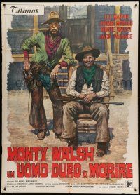 9z396 MONTE WALSH Italian 1p '70 different art of cowboy Lee Marvin & Jack Palance by Ciriello!