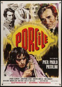 9z411 PIGPEN Italian 1p '69 Pier Paolo Pasolini's Porcile, cannibalism, different Cesselon art!