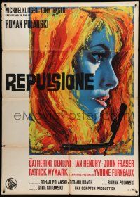 9z420 REPULSION Italian 1p '66 Roman Polanski, Catherine Deneuve, different straight razor art!