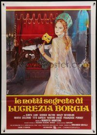 9z428 SECRET NIGHTS OF LUCREZIA BORGIA Italian 1p '82 Tino Avelli art of sexy naked Sirpa Lane!