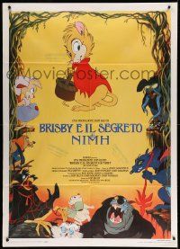 9z429 SECRET OF NIMH Italian 1p '83 Don Bluth, different mouse fantasy cartoon artwork by Grob!