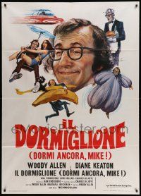 9z437 SLEEPER Italian 1p '74 Woody Allen, Diane Keaton, wacky futuristic comedy, art by Ciriello!