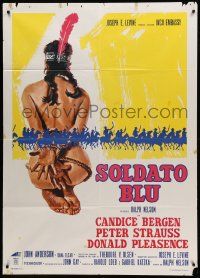 9z438 SOLDIER BLUE Italian 1p R80s different art of bound naked Native American woman!