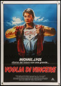 9z447 TEEN WOLF Italian 1p '86 great art of teenage werewolf Michael J. Fox by L. Cowell!