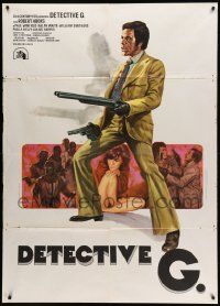 9z461 TROUBLE MAN Italian 1p '73 cool different art of Robert Hooks with two guns!