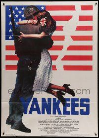 9z470 YANKS Italian 1p '79 John Schlesinger, WWII soldier kissing his girl by torn American flag!
