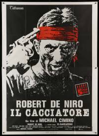 9z174 DEER HUNTER Italian 2p '79 classic art of Robert De Niro w/gun to his head, Michael Cimino