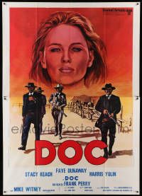 9z177 DOC Italian 2p '72 different Colizzi artwork of Faye Dunaway over Stacy Keach & cowboys!