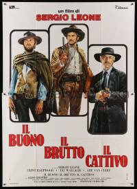 9z181 GOOD, THE BAD & THE UGLY Italian 2p R70s Eastwood, Van Cleef, Wallach, Leone, Casaro art!