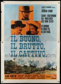 9z182 GOOD, THE BAD & THE UGLY Italian 2p R70s Clint Eastwood, Wallach, Van Cleef, Sergio Leone!