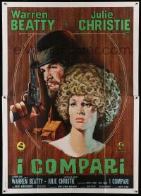 9z204 McCABE & MRS. MILLER Italian 2p '71 different Franco art of Warren Beatty & Julie Christie!