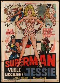 9z235 WHO WANTS TO KILL JESSIE? Italian 2p '67 Superman does, great comic art from Kaja Saudek!