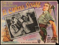 9z529 CAPTAIN BLOOD Mexican LC R50s pirate Errol Flynn in border art AND inset image!