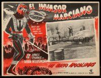 9z545 FLYING DISC MAN FROM MARS Mexican LC '50 Republic sci-fi serial, two guys by alien ship!