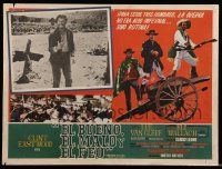 9z549 GOOD, THE BAD & THE UGLY Mexican LC '69 c/u of Eli Wallach by grave, Eastwood, Van Cleef
