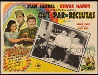 9z551 GREAT GUNS Mexican LC R50s Stan Laurel & Oliver Hardy looked shocked at man at table!